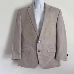Chaps Men's 100% Linen Blazer Size‎ 42R Two Button Sport Coat Business Office